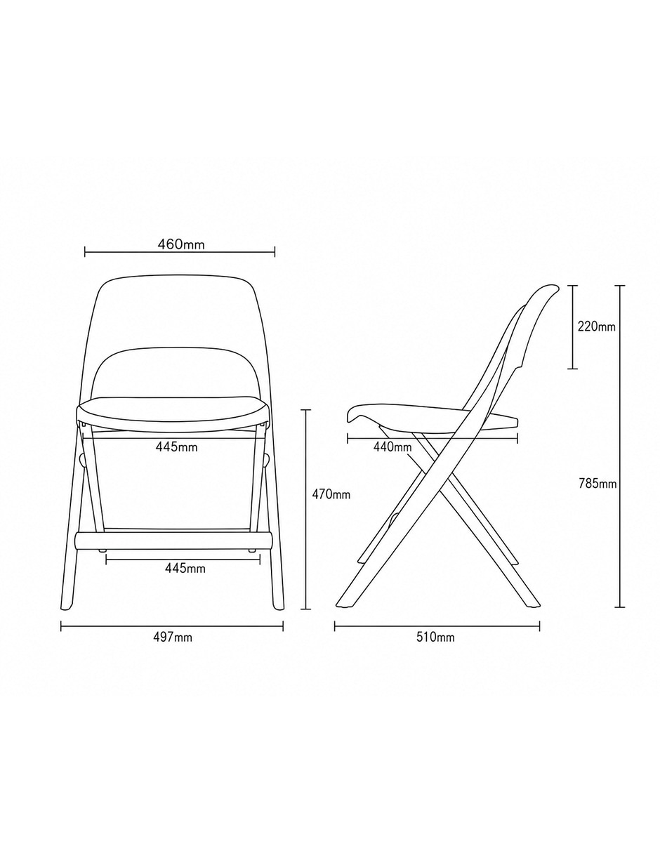 Silla plegable 1 piezas de Polipropileno 7