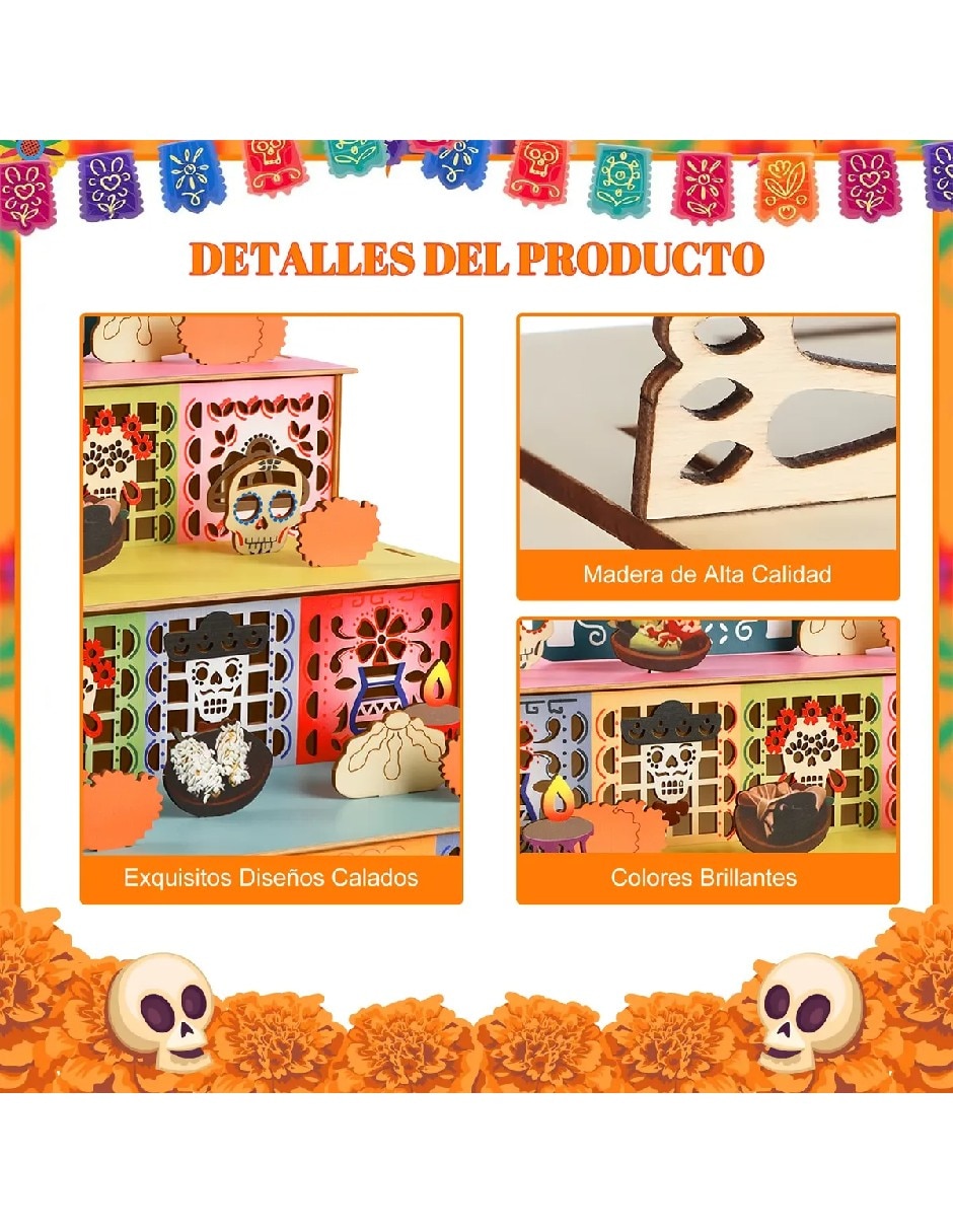 Figura decorativa de diferentes diseños día de muertos de mdf 3