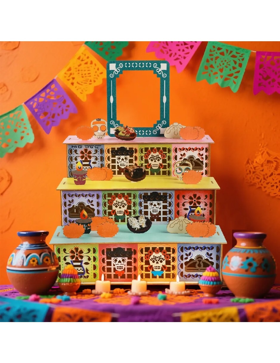 Figura decorativa de diferentes diseños día de muertos de mdf 2