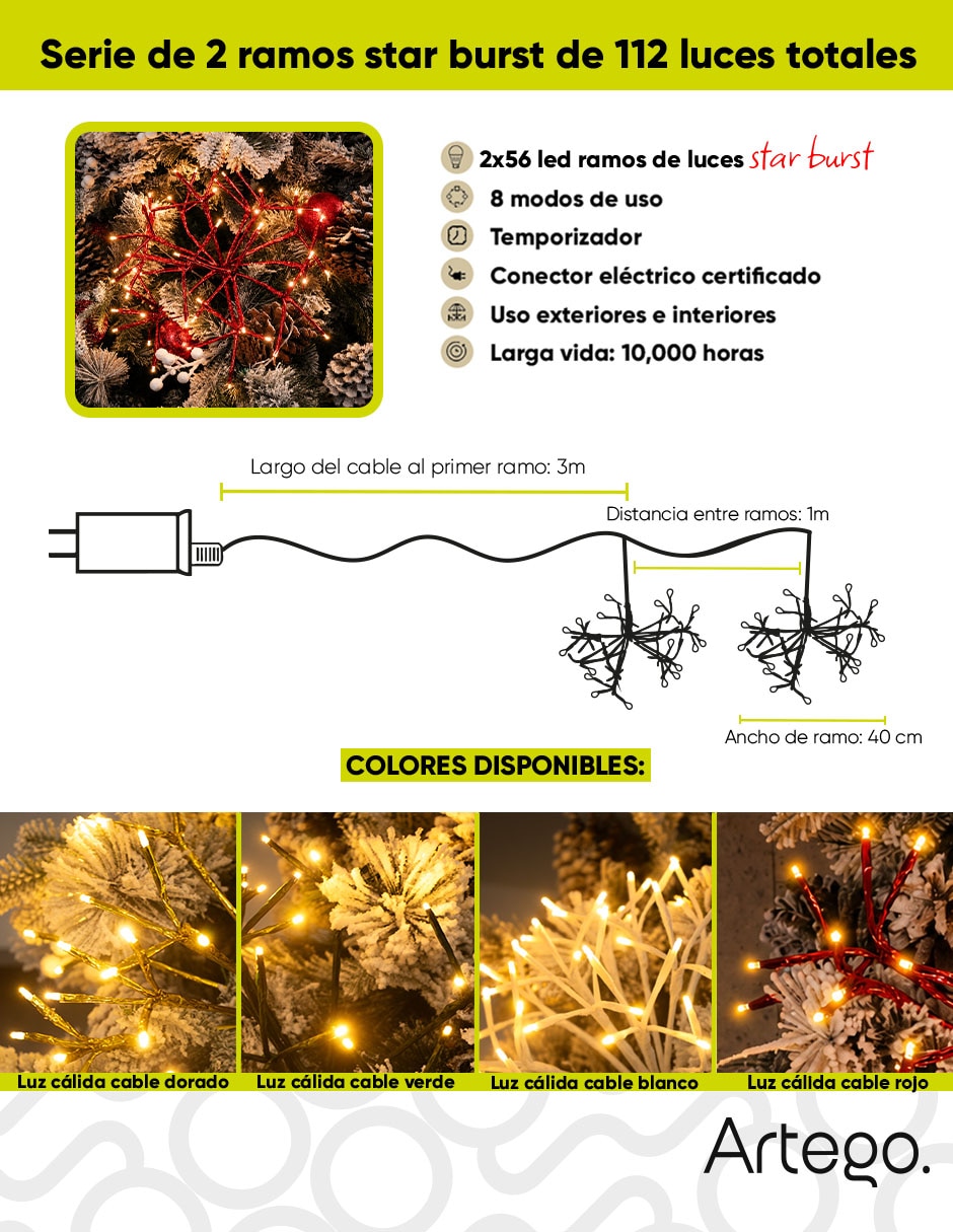 Serie led led led star burst navidad omega omega con 112 focos 7