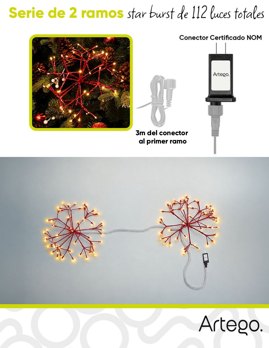 Serie led led led star burst navidad omega omega con 112 focos 4