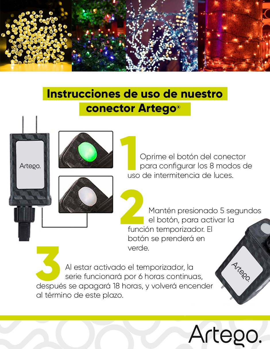 Serie led led navidad vintage style kodiak con 100 focos 6