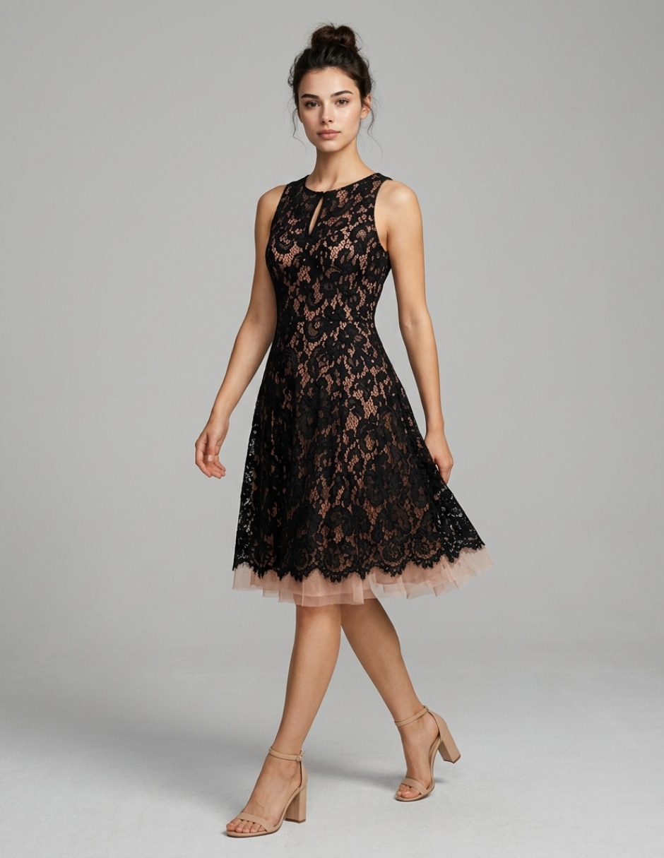 Vestido a la rodilla cocktail para mujer