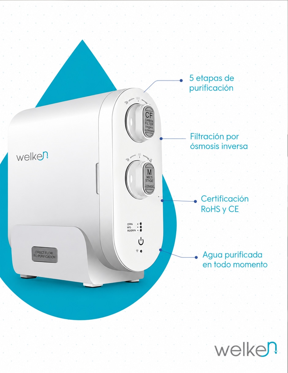 Purificador con osmosis inversa 800g