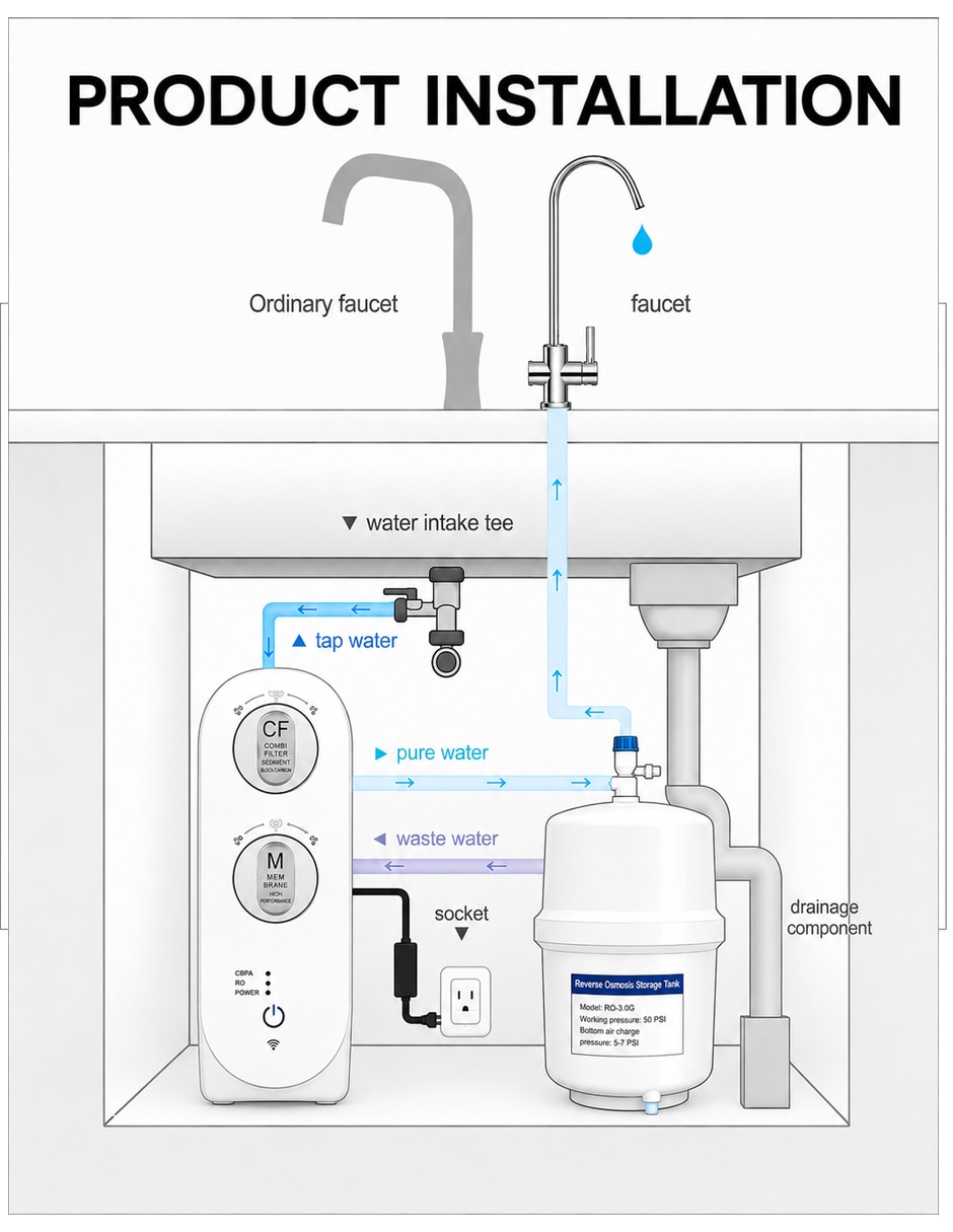Purificador con osmosis inversa 800g 6