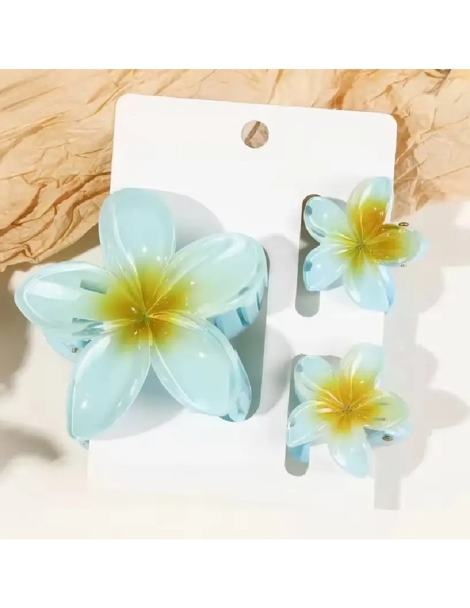 Pinza para el cabello de plástico flor 4