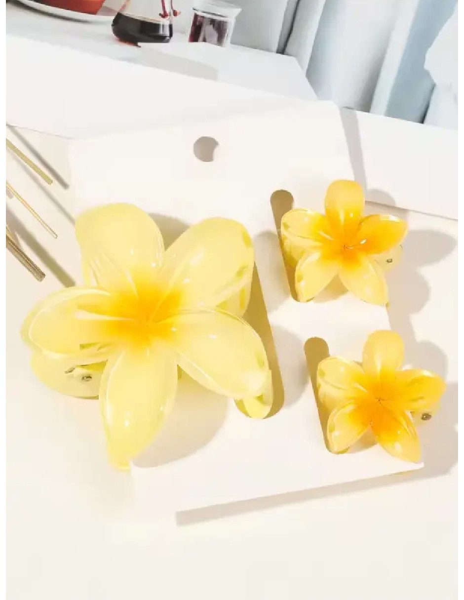Pinza para el cabello de plástico flor 3