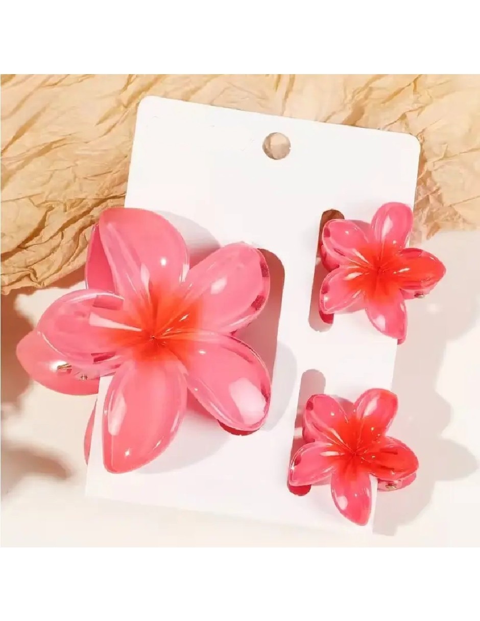 Pinza para el cabello de plástico flor 2