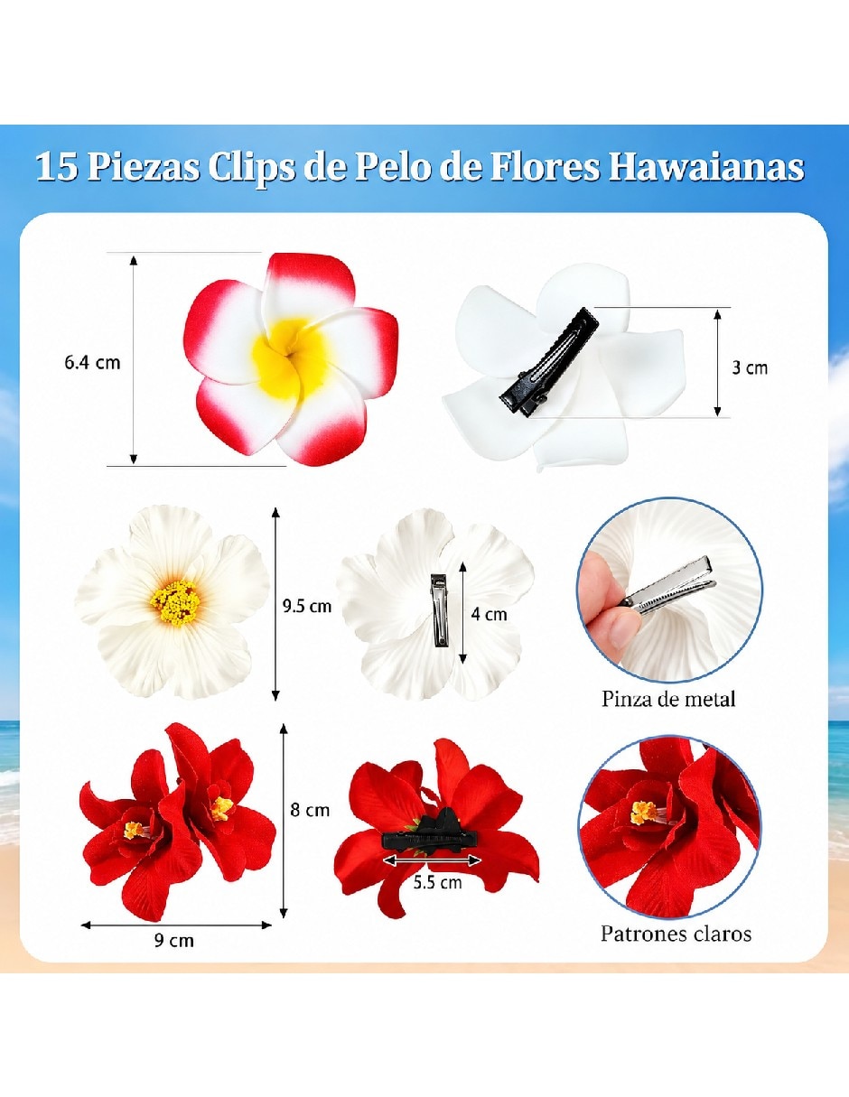 Pinza para el cabello de plástico flor 3