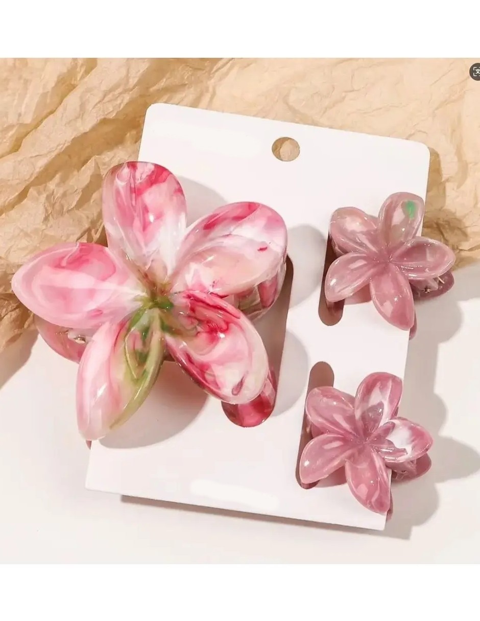 Pinza para el cabello de plástico flor 3