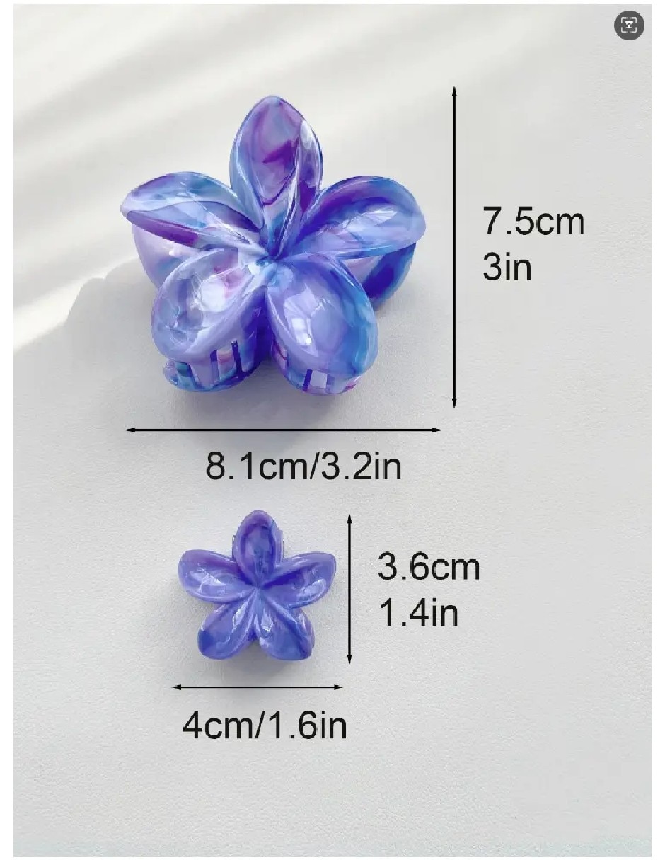 Pinza para el cabello de plástico flor 4