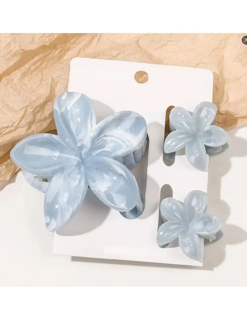 Pinza para el cabello de plástico flor 2