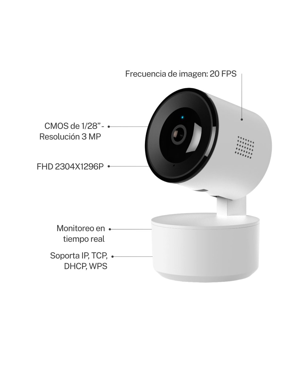 Cámara Wi-Fi de seguridad modelo Owi360 inalámbrica Full HD 106° para Interior 3