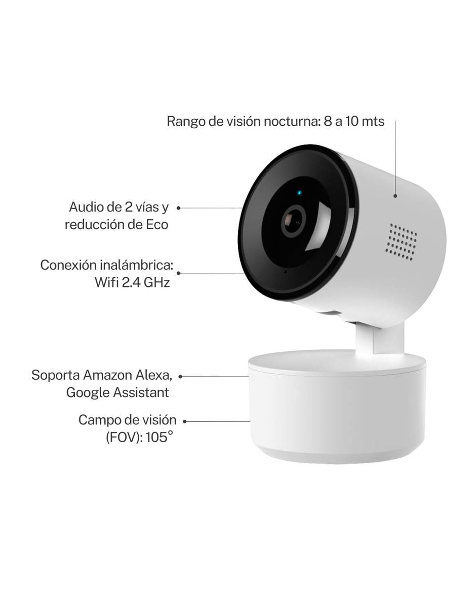 Cámara Wi-Fi de seguridad modelo Owi360 inalámbrica Full HD 106° para Interior 2