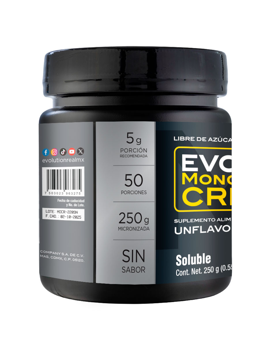 Combo Evolution Proteina WP100 Chocolate 800 gr + Creatina 250 gr con Proteína Whey y Creatina monohidratada sabor Chocolate 5