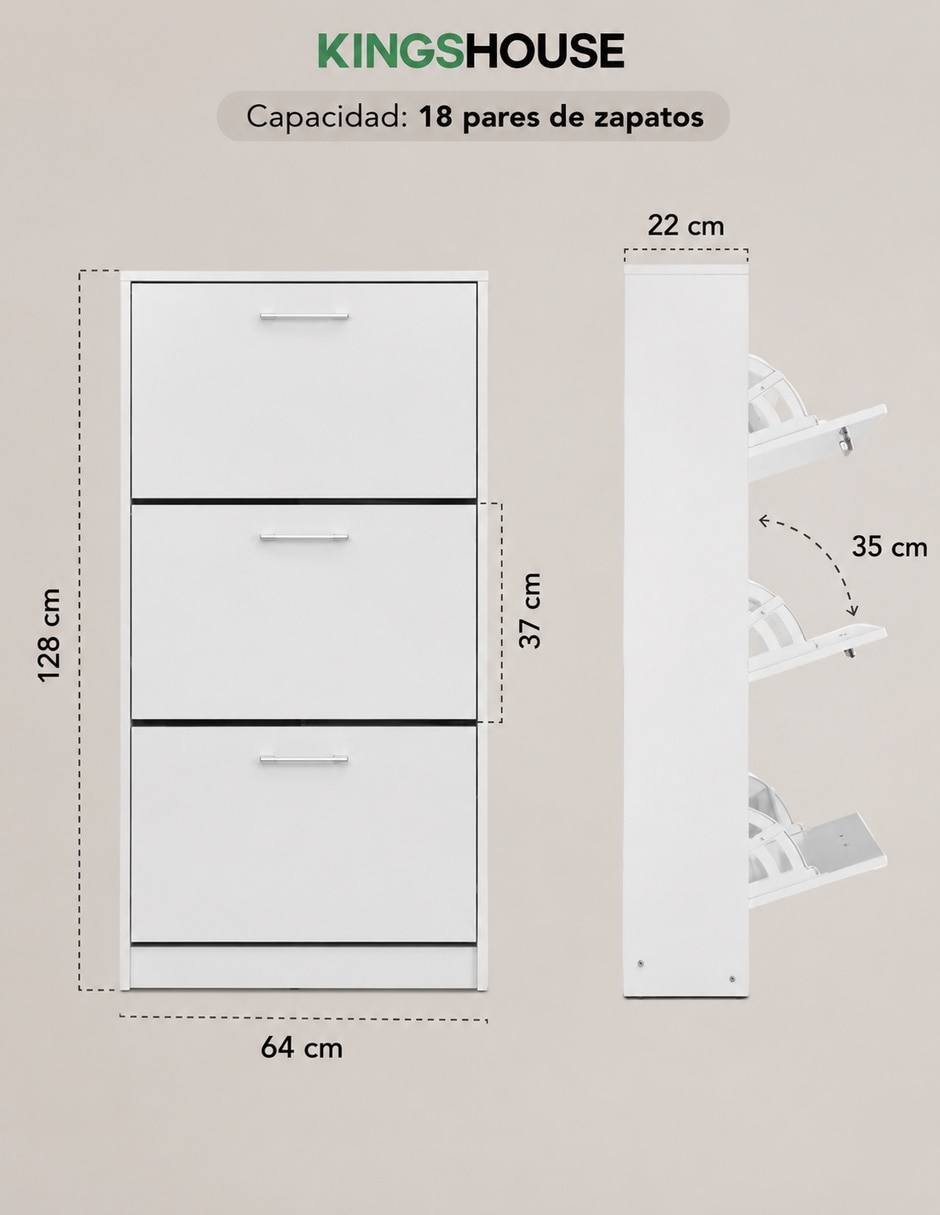 Zapatera Sí Mueble para 18 pares de zapatos 2
