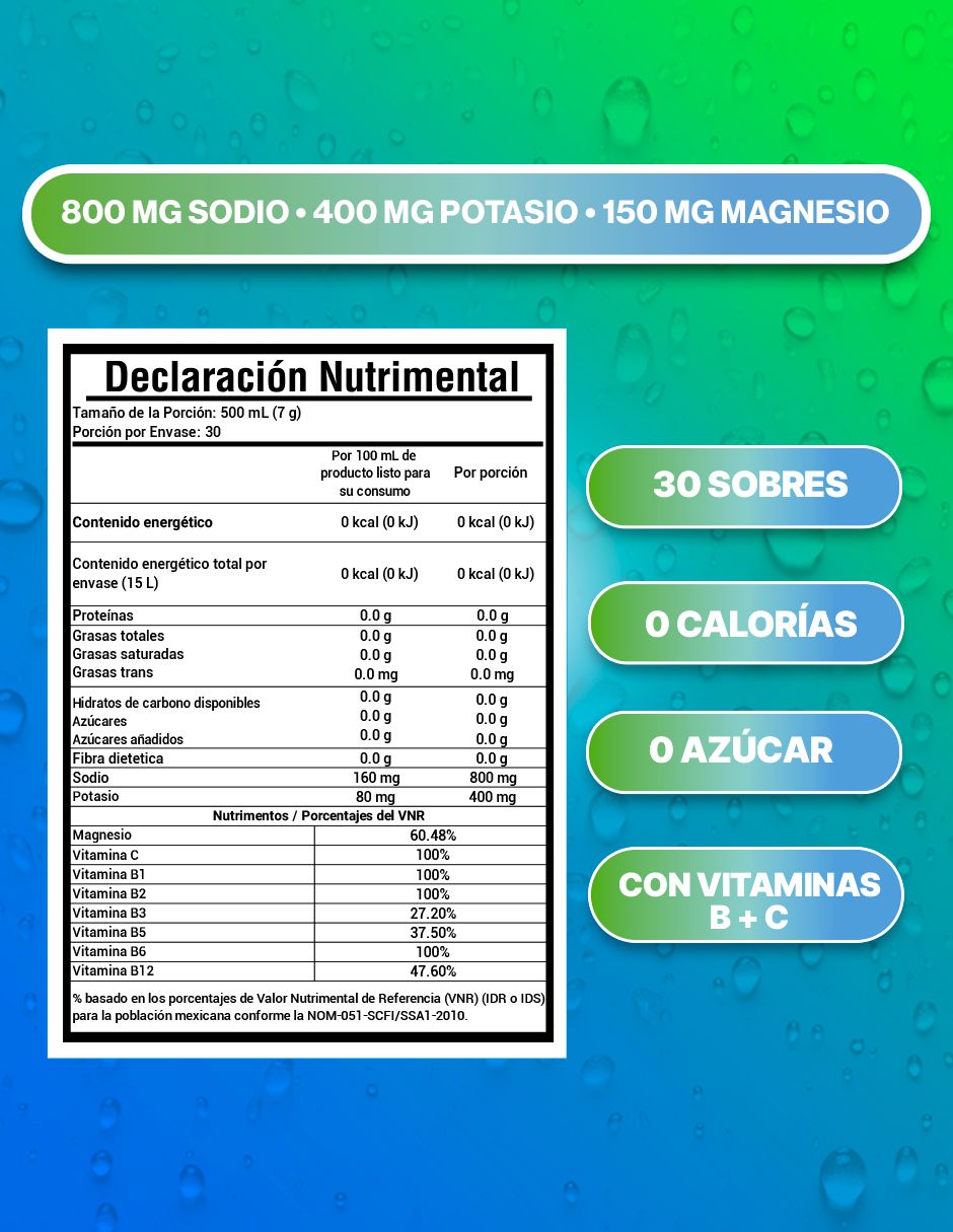 Electrolitos sin azúcar sabor frutal de 210 g 6
