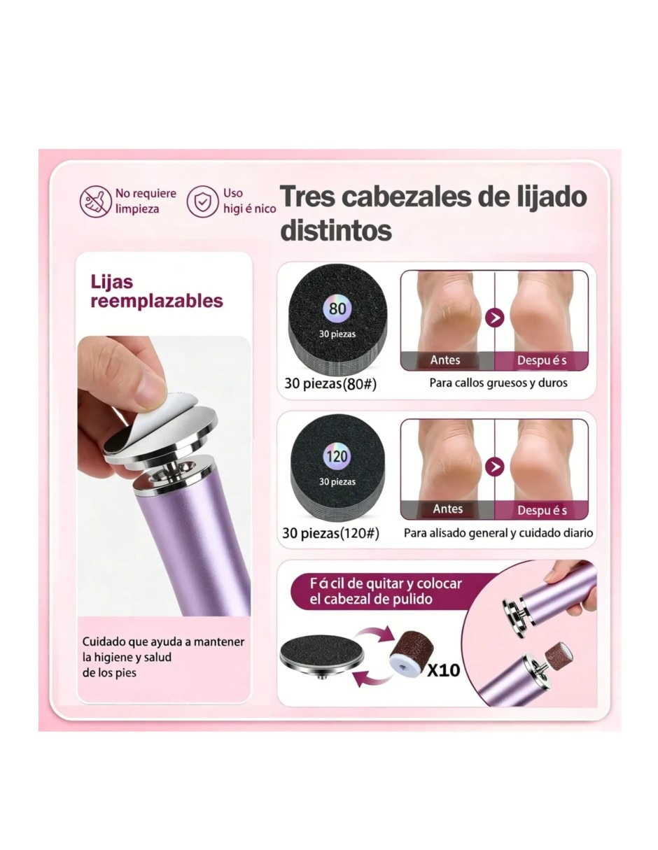Exfoliante para pies eléctrico