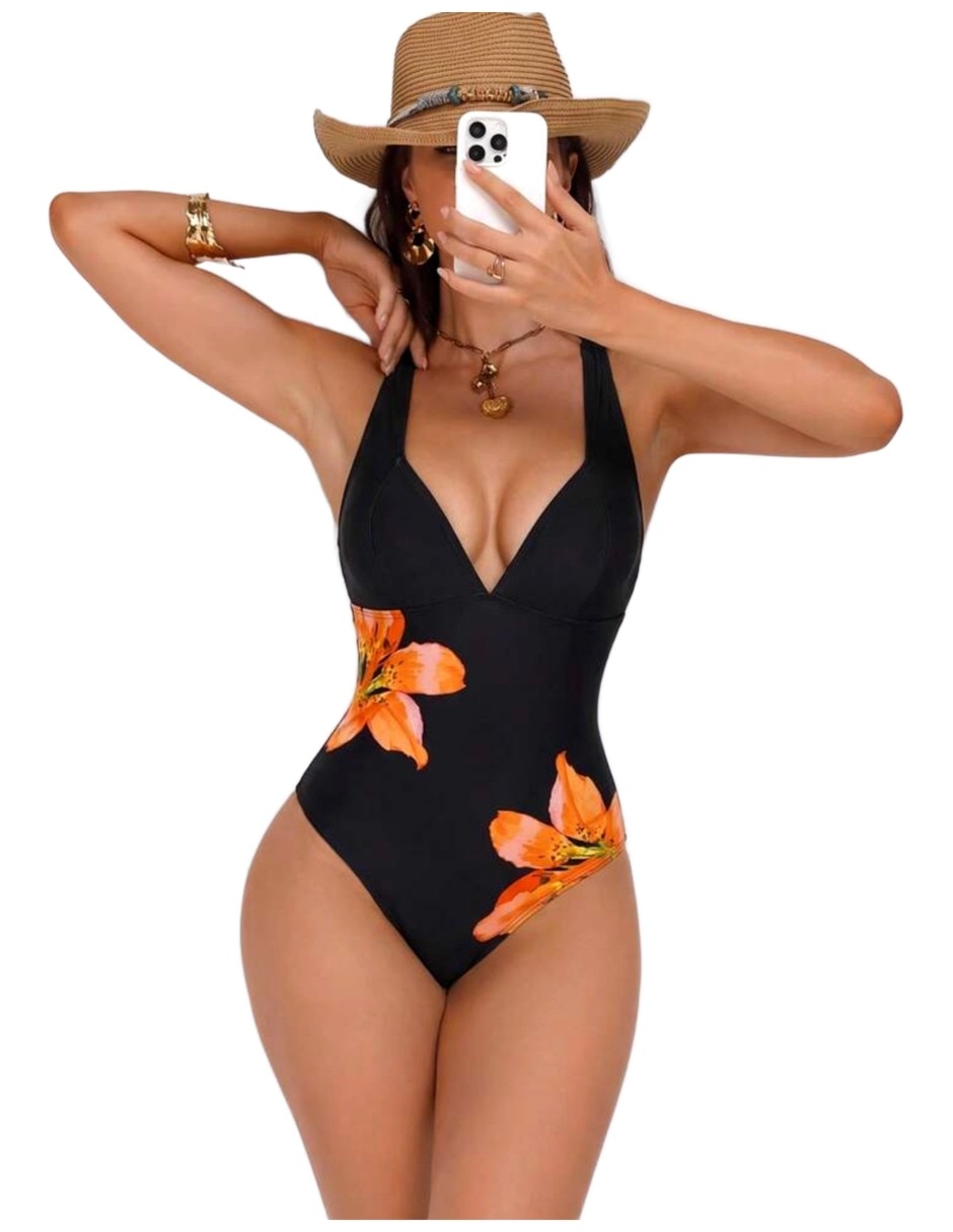 Traje de baño completo estampado Floral para mujer