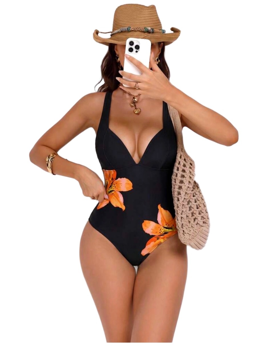 Traje de baño completo estampado Floral para mujer