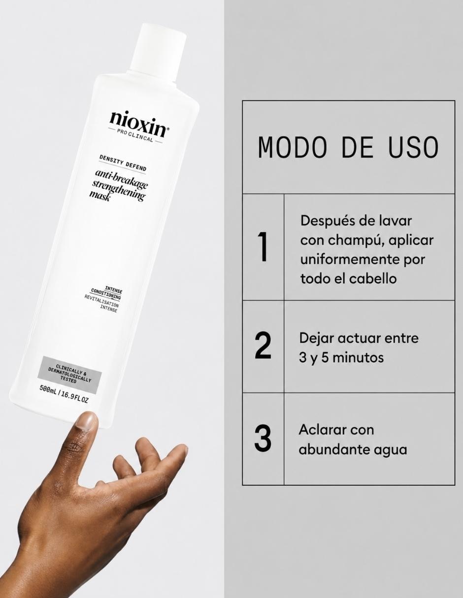Mascarilla para cabello mascarilla capilar para fortalecer y mejorar la apariencia del cabello para anticaída Nioxin de 500 ml 3