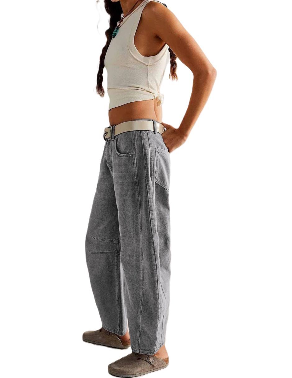 Jeans/Jegging/Jeans jogger Regular Barrel Cintura para mujer 5