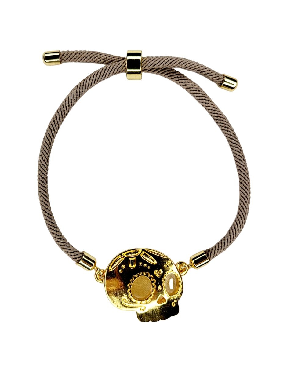 Pulsera de estaño con 24 k día de muertos Pulsera de estaño con 24 k día de muertos
