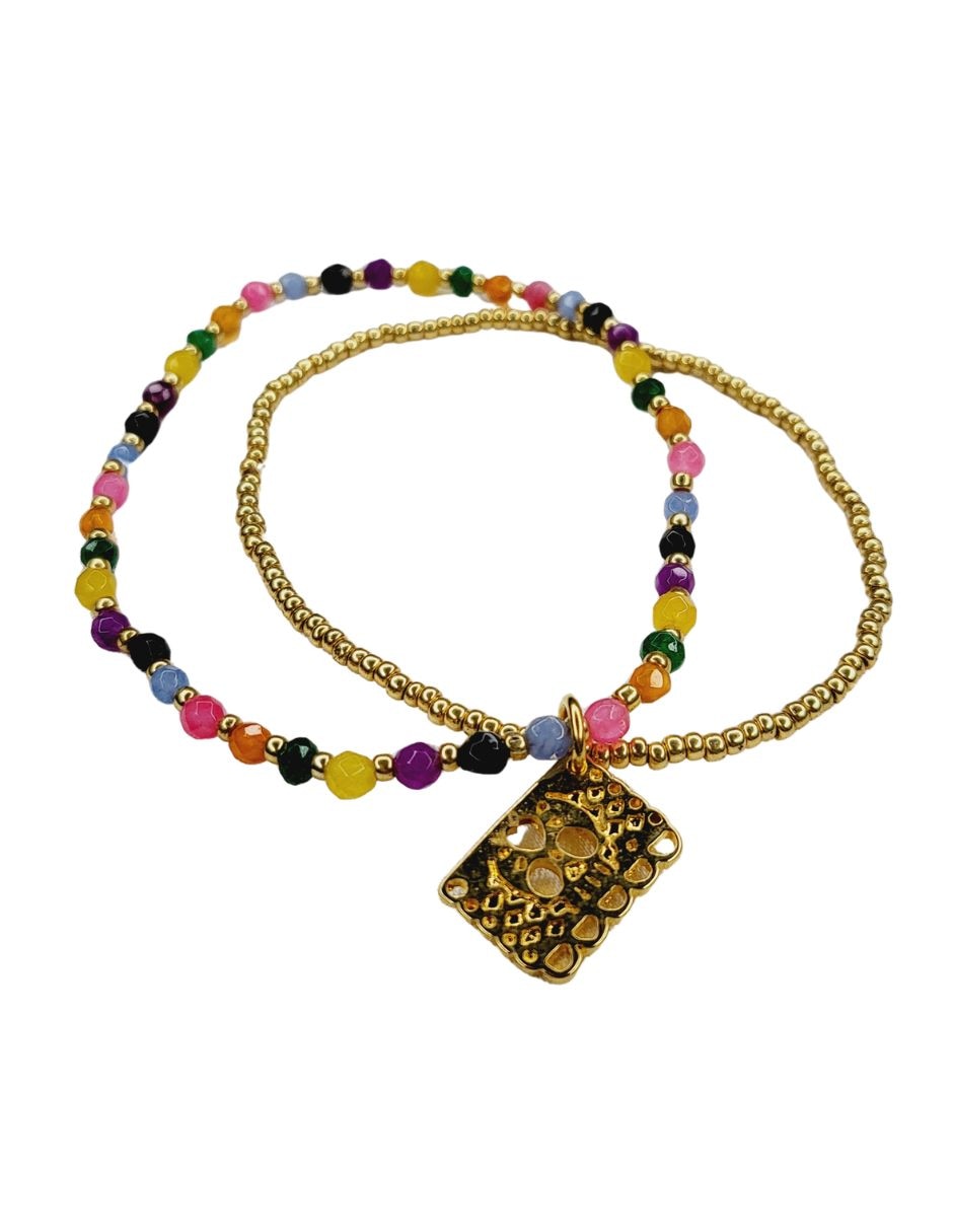 Pulsera de estaño con 24 k día de muertos