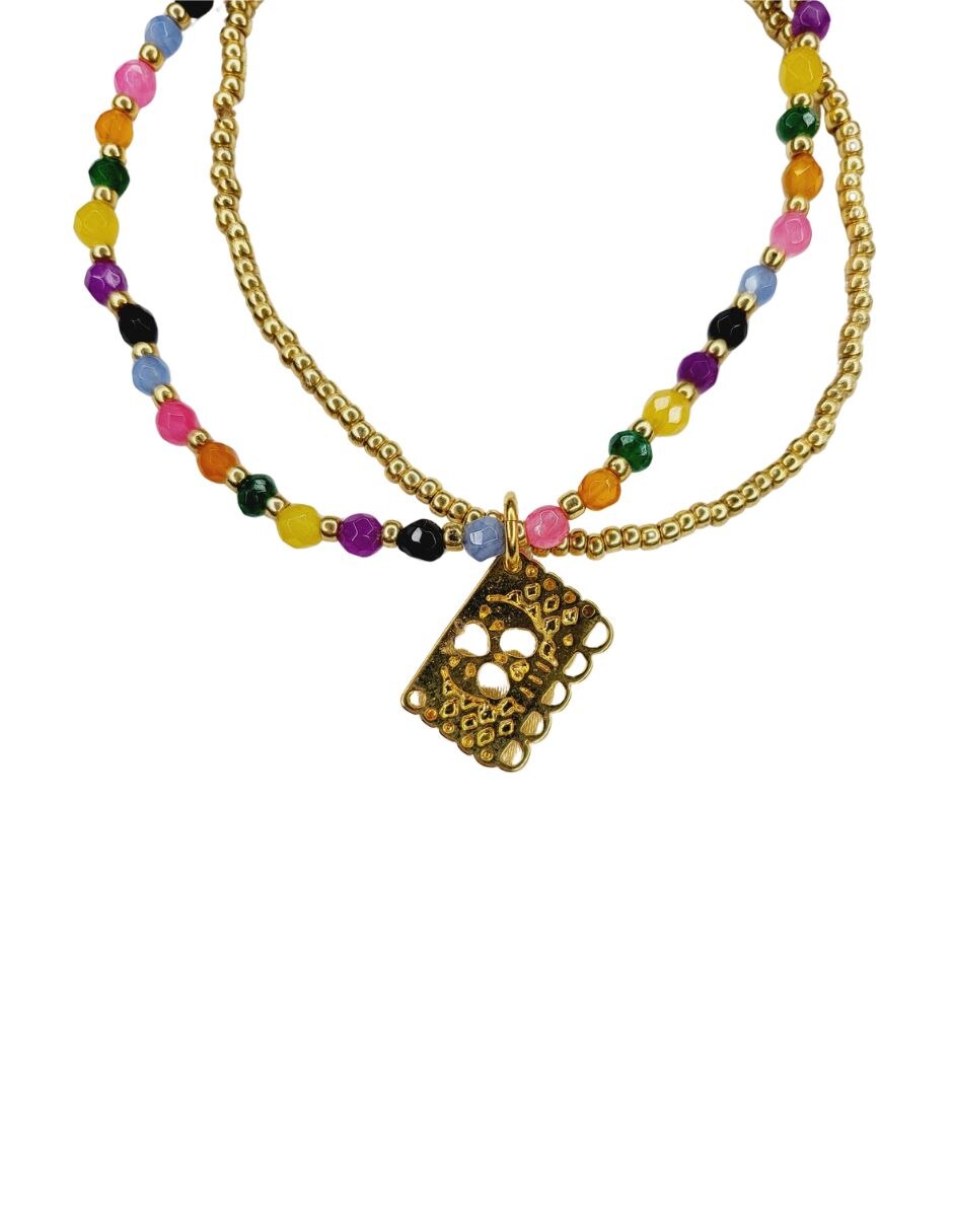 Pulsera de estaño con 24 k día de muertos
