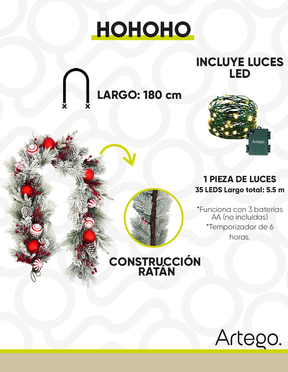 Guirnalda decorativa Navideña 180cm 6