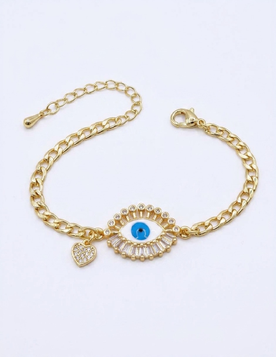 Pulsera de oro amarillo con zirconia 18 k