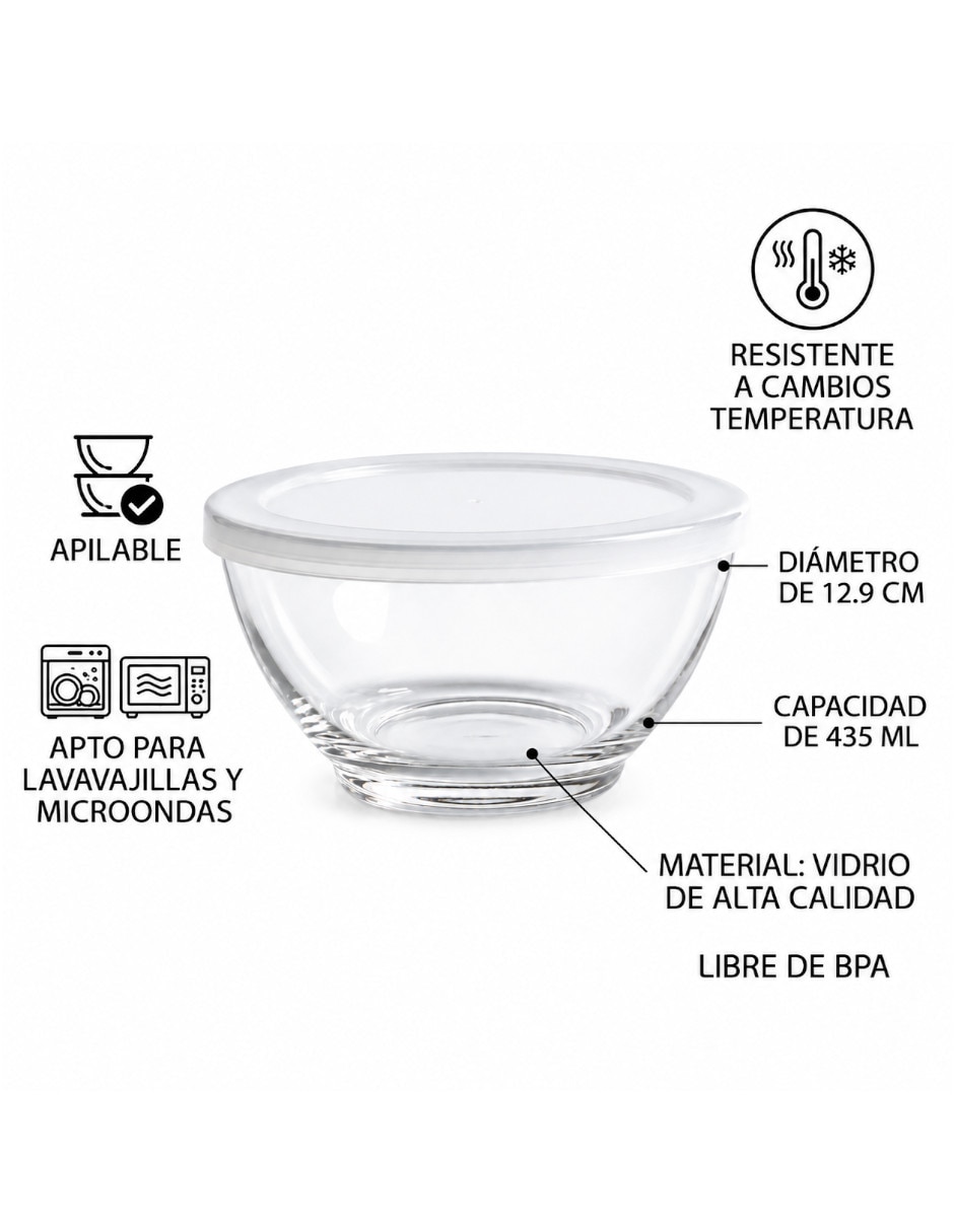 Set tazón de vidrio