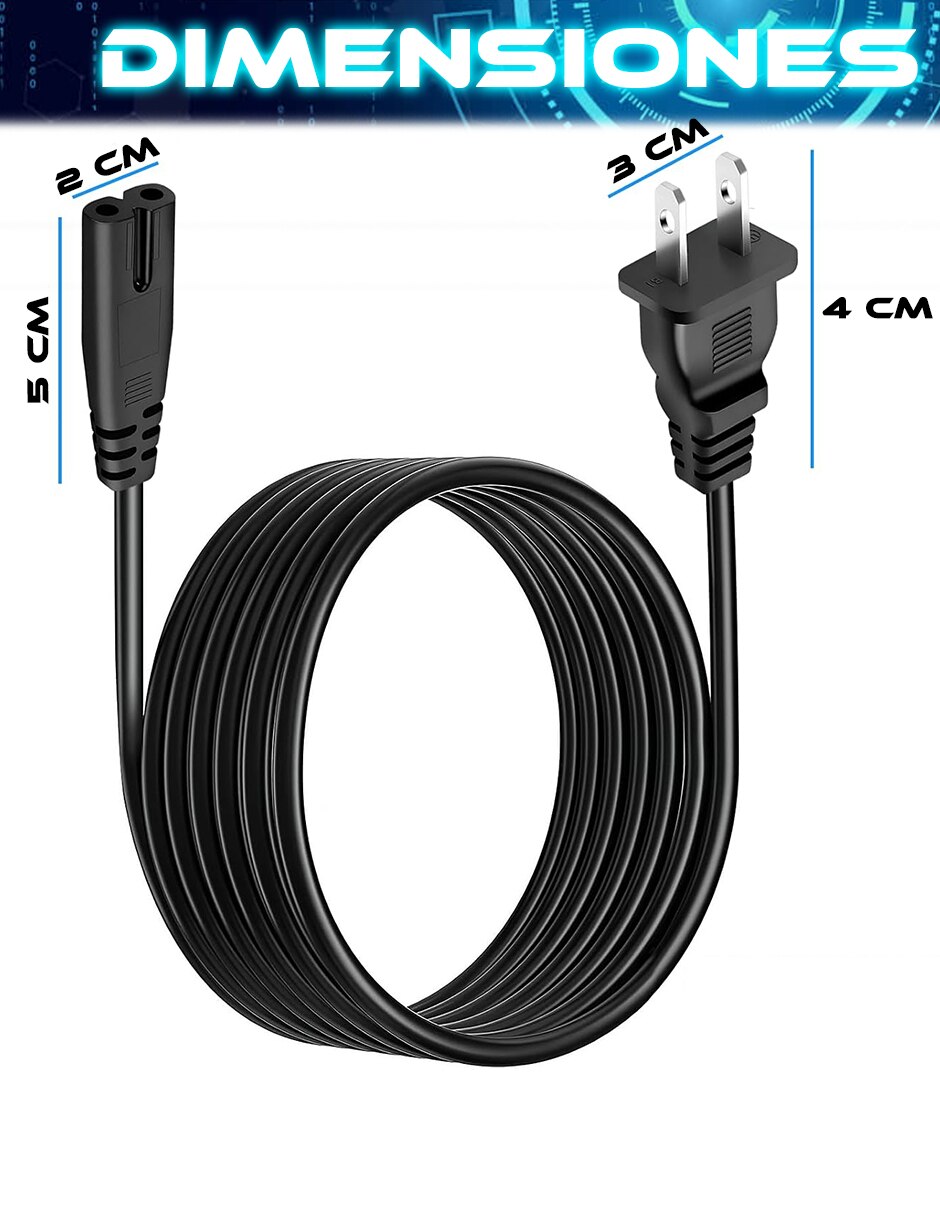 Cable IEC a tipo IEC de 1 m 2