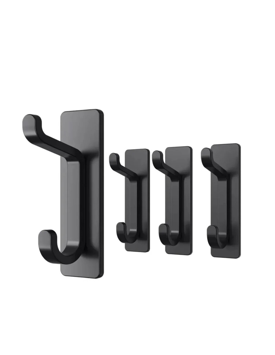 Perchero de pared de acero 4 ganchos