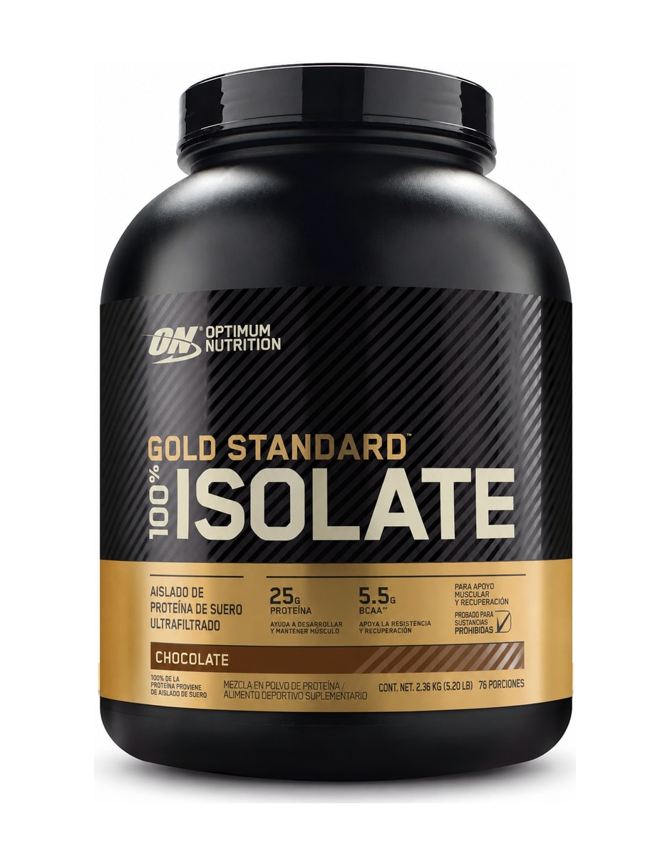 Gold Standard 100% Isolate Proteína Aislada de suero Optimum Nutrition con proteína sabor chocolate de 5 lb Gold Standard 100% Isolate Proteína Aislada de suero Optimum Nutrition con proteína sabor chocolate de 5 lb