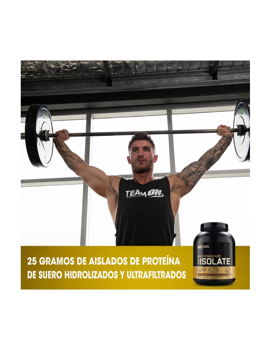 Gold Standard 100% Isolate Proteína Aislada de suero Optimum Nutrition con proteína sabor chocolate de 5 lb 2