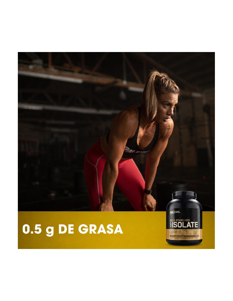 Gold Standard 100% Isolate Proteína Aislada de suero Optimum Nutrition con proteína sabor chocolate de 5 lb 6