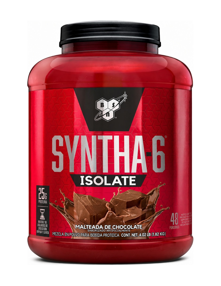 Syntha-6 Isolate 4 lb | 25 g de Proteína | 48 Serv BSN con Proteína sabor triple chocolate de 1.8 KG Syntha-6 Isolate 4 lb | 25 g de Proteína | 48 Serv BSN con Proteína sabor triple chocolate de 1.8 KG