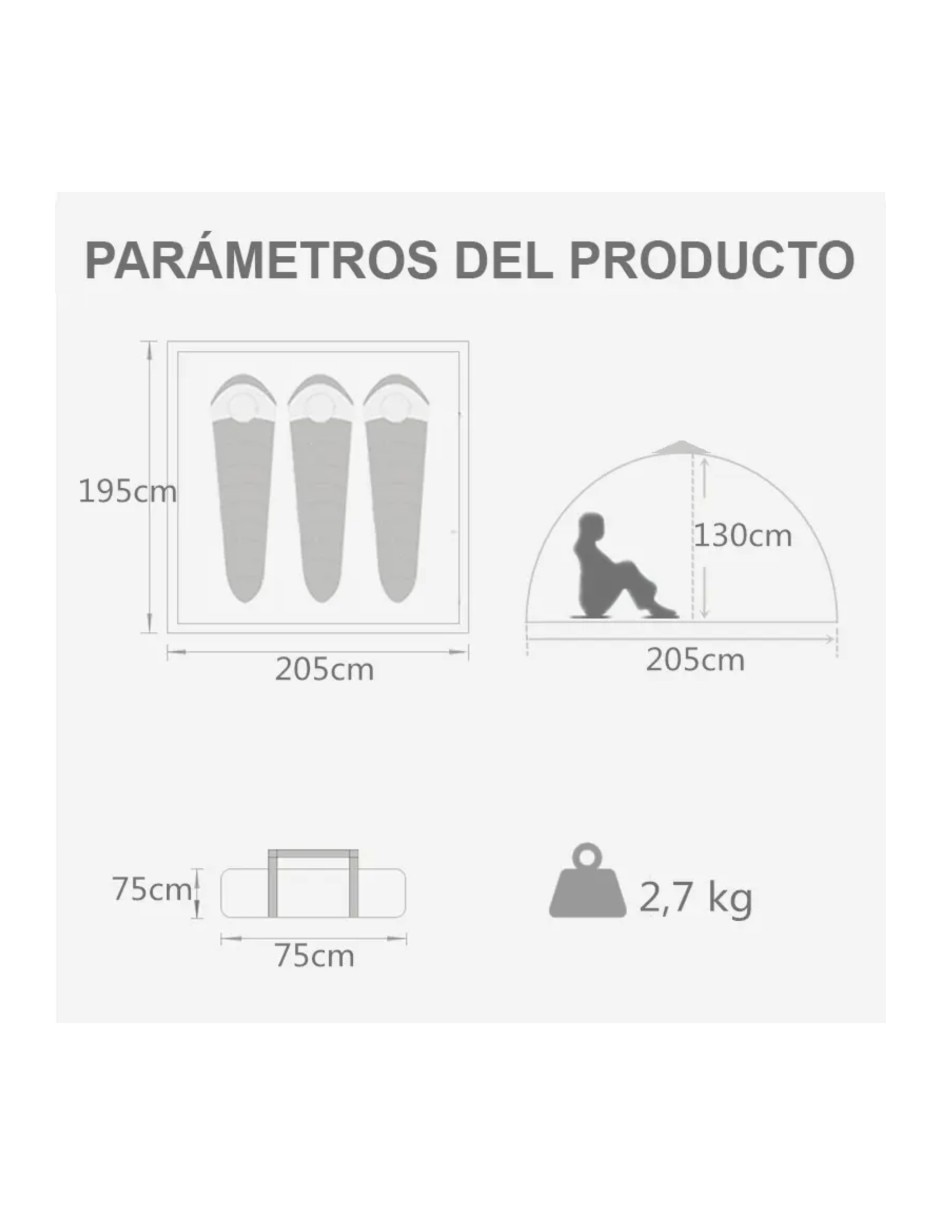 Casa de campaña para 4 personas 5