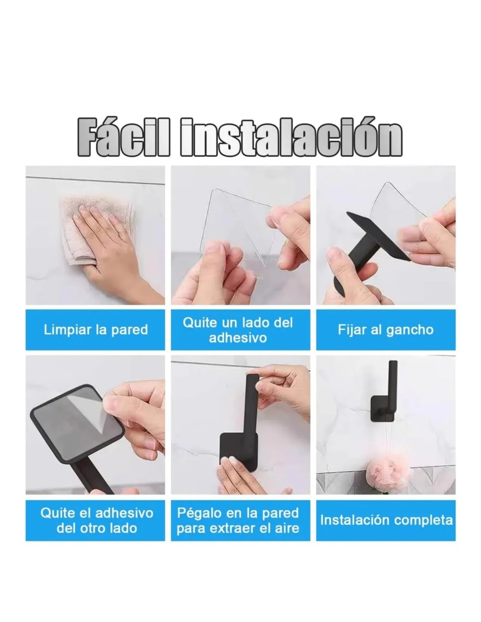 Perchero de pared de acero 4 ganchos