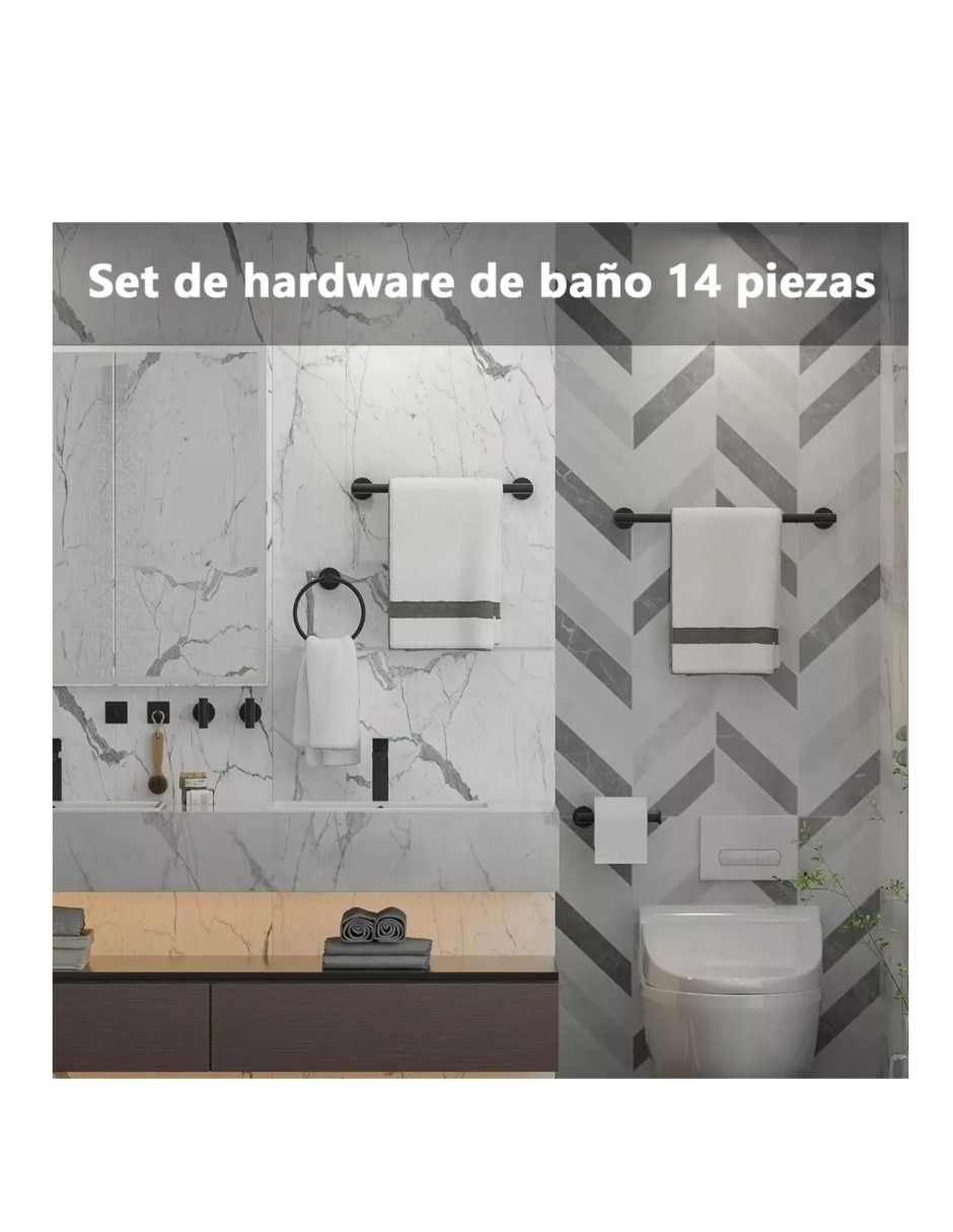 Juego de accesorios para baño de acero inoxidable 10 piezas 4