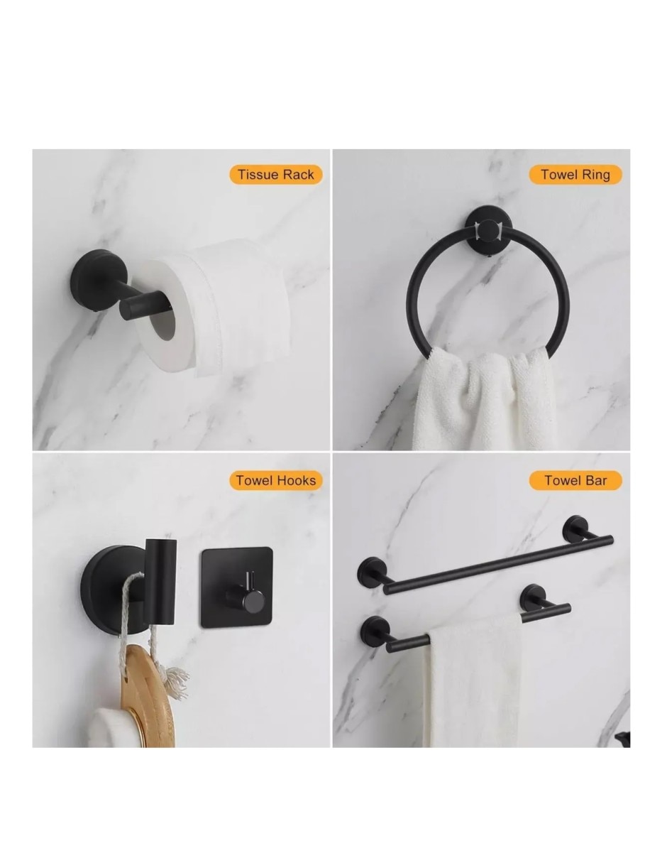 Juego de accesorios para baño de acero inoxidable 10 piezas 3