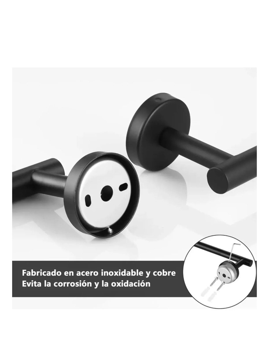 Juego de accesorios para baño de acero inoxidable 10 piezas 2