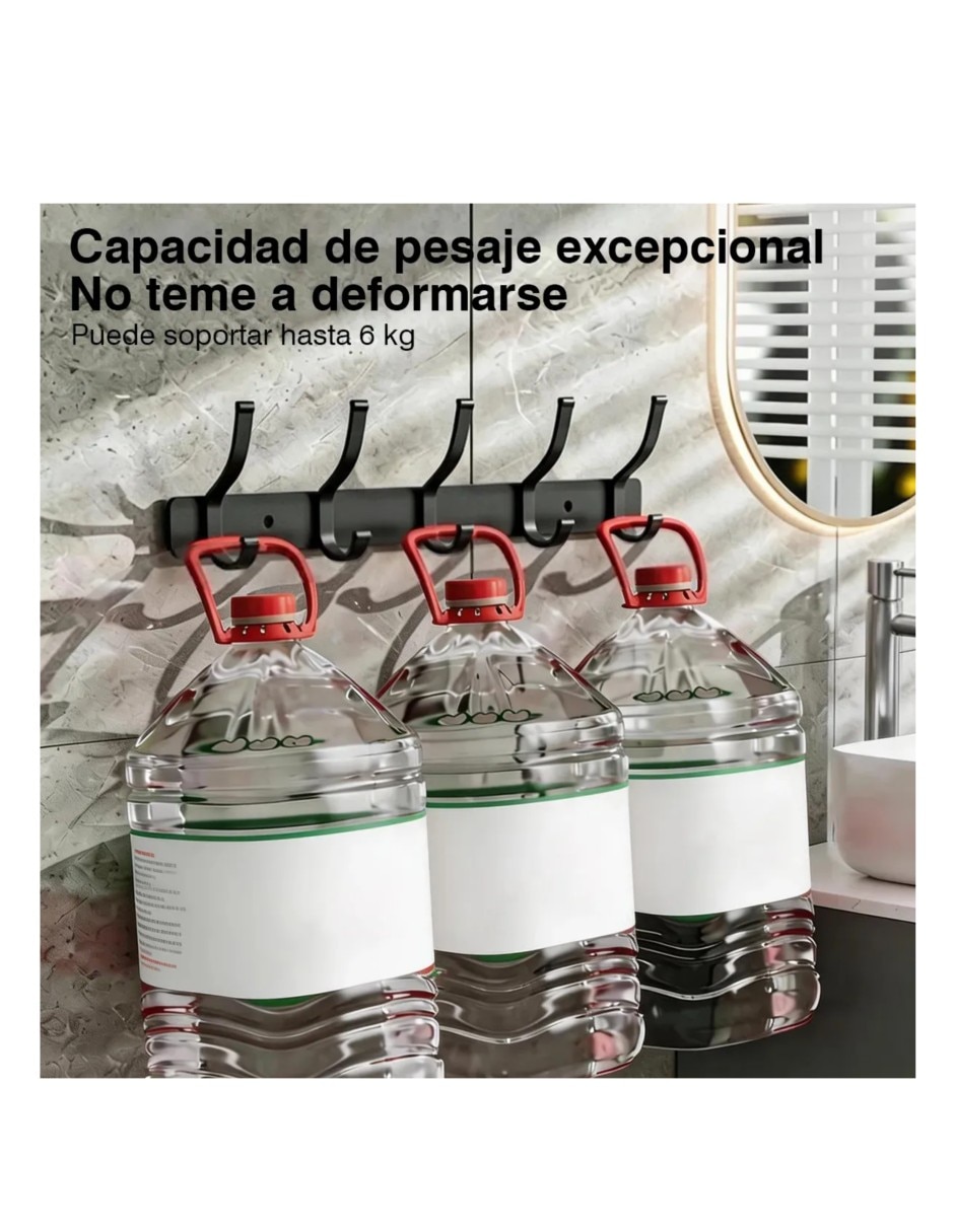 Perchero de pared de ABS 5 ganchos