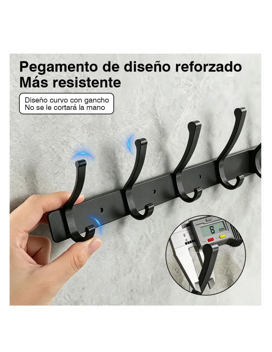 Perchero de pared de ABS 5 ganchos