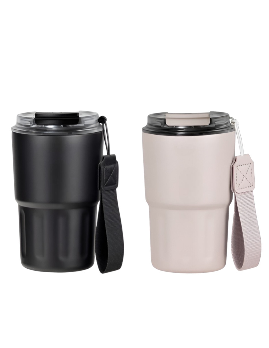 Set termo de acero inoxidable con tapa rosca 400 ml