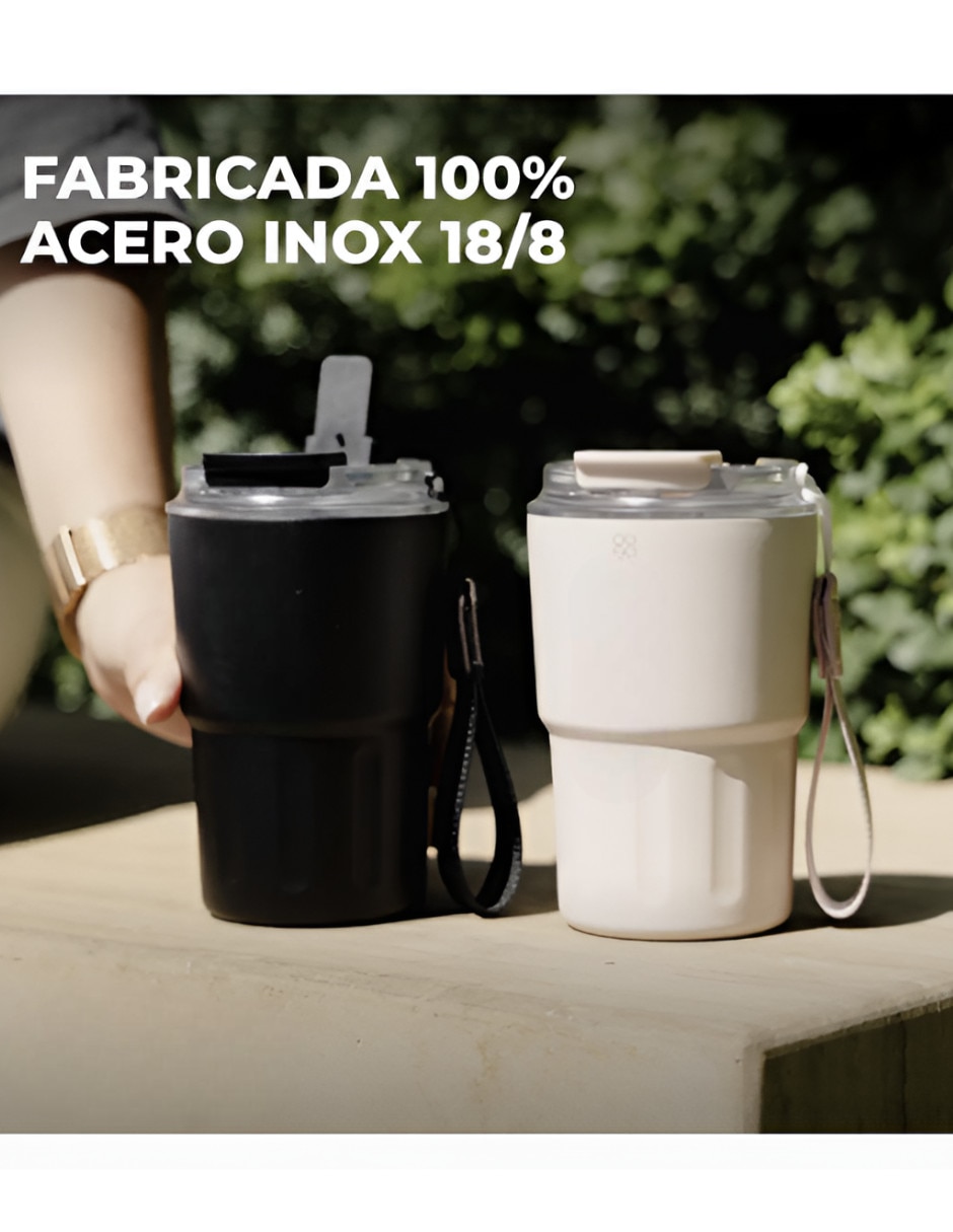 Set termo de acero inoxidable con tapa rosca 400 ml