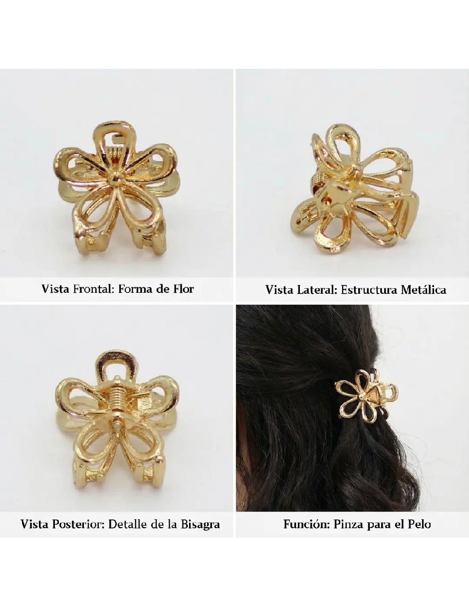 Pinza para el cabello de metal flor 4