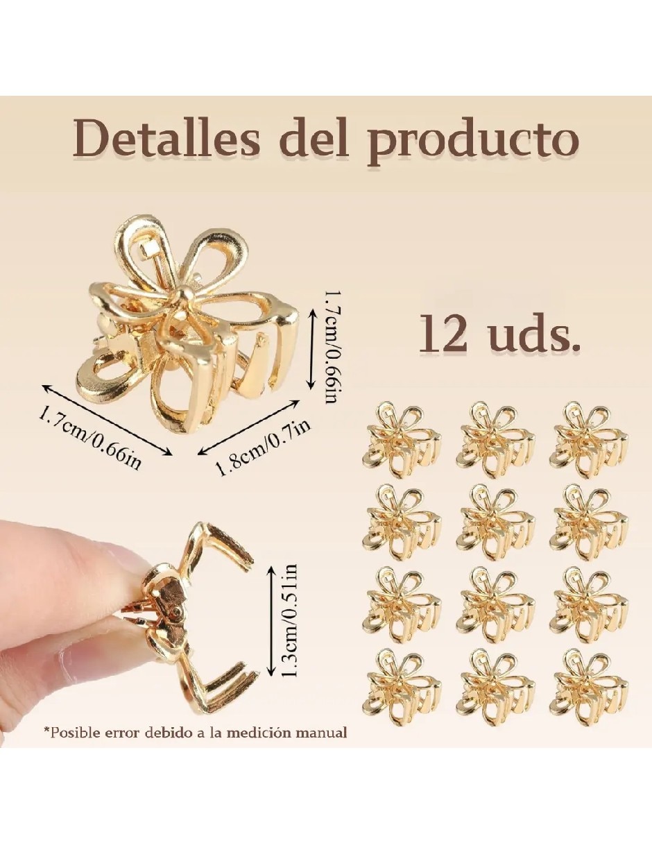 Pinza para el cabello de metal flor 5