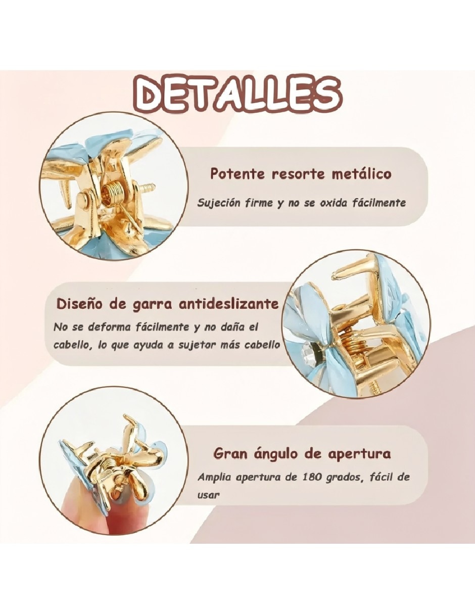 Pinza para el cabello de metal flor 3